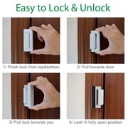 Ywmsfl Home Security Door Lock Aluminum Alloy Door Reinforcement Lock Flip High Night Lock Childproof Door Security Device