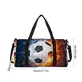 thumbnail image 3 of Travel Tote Bag Large Capacity Quilted Waterproof Shoulder Crossbody for Gym Sports Weekend Trips Soccer Cartoon Print, 3 of 6