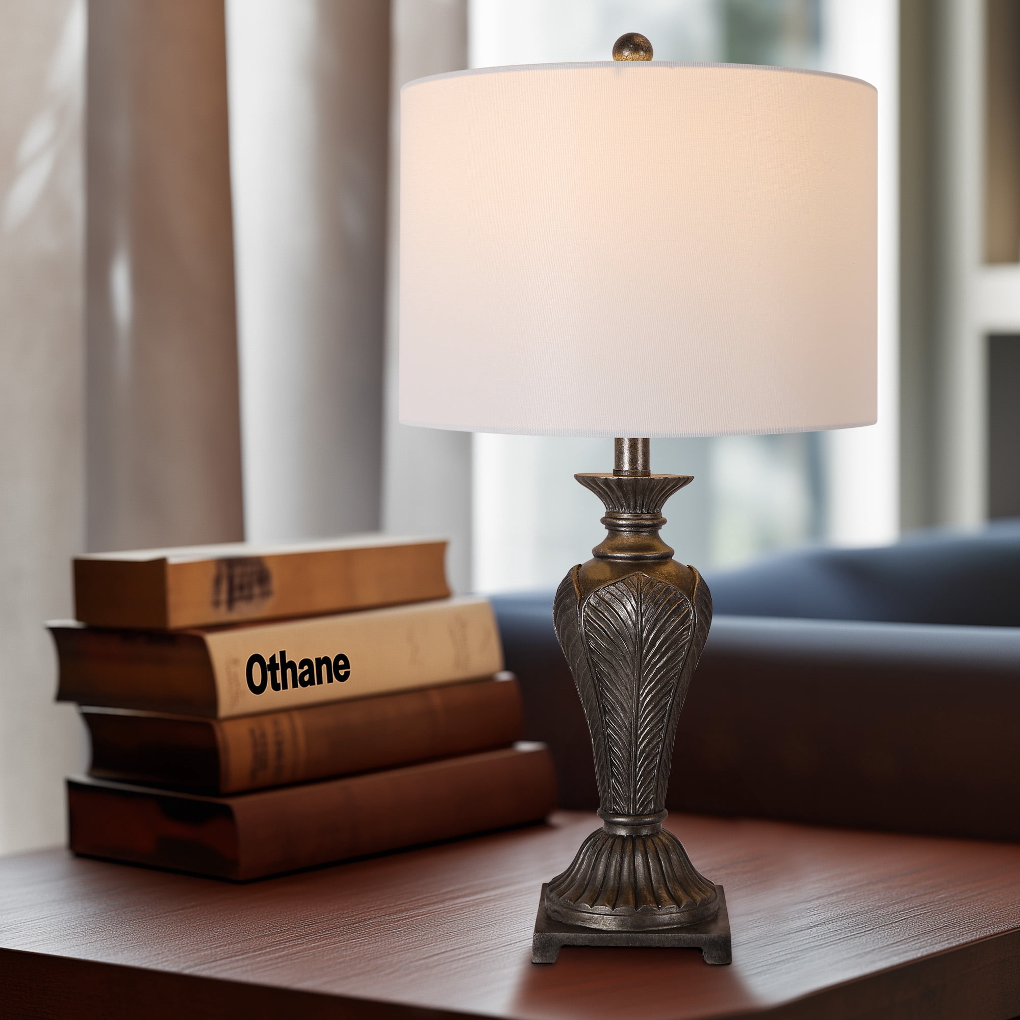 25'' Resin Table Lamp, 1 Pack Living Room Bedroom Lighting Table Lamp for Home Decoration
