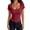 Wine #34, variant on Women Y2K Lace Patchwork Pointelle Crop Tshirt Short Sleeve Scoop Neck Fitted Girls Tee Tops Summer Wine S