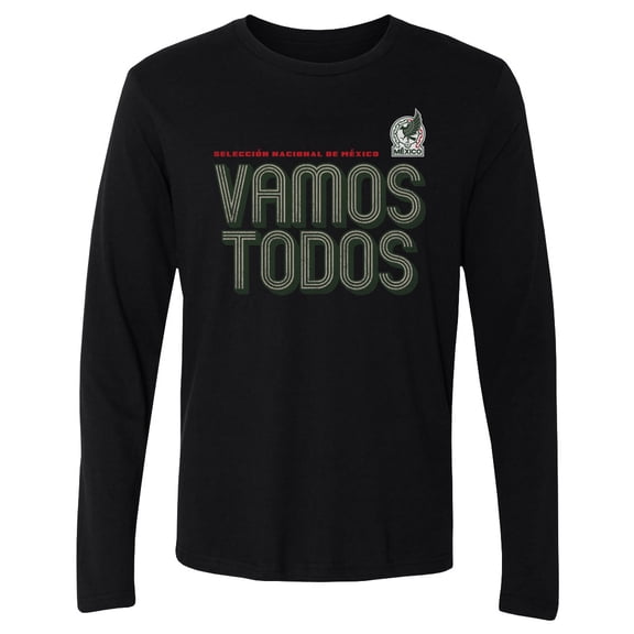 Men's 500 Level  Black Mexico National Team Vamos Todos Inline Bold Long Sleeve T-Shirt
