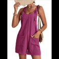 thumbnail image 2 of Cortos de Verano A para Mujer, Casuales Sin Mangas con Bolsillos Púrpura 4XL, 2 of 8