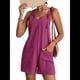 thumbnail image 2 of Cortos de Verano A para Mujer, Casuales Sin Mangas con Bolsillos Púrpura 4XL, 2 of 8