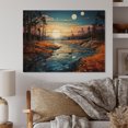 thumbnail image 2 of Designart "Azure Mirrors on the River IV" Landscapes Print on Natural Pine Wood, 2 of 5