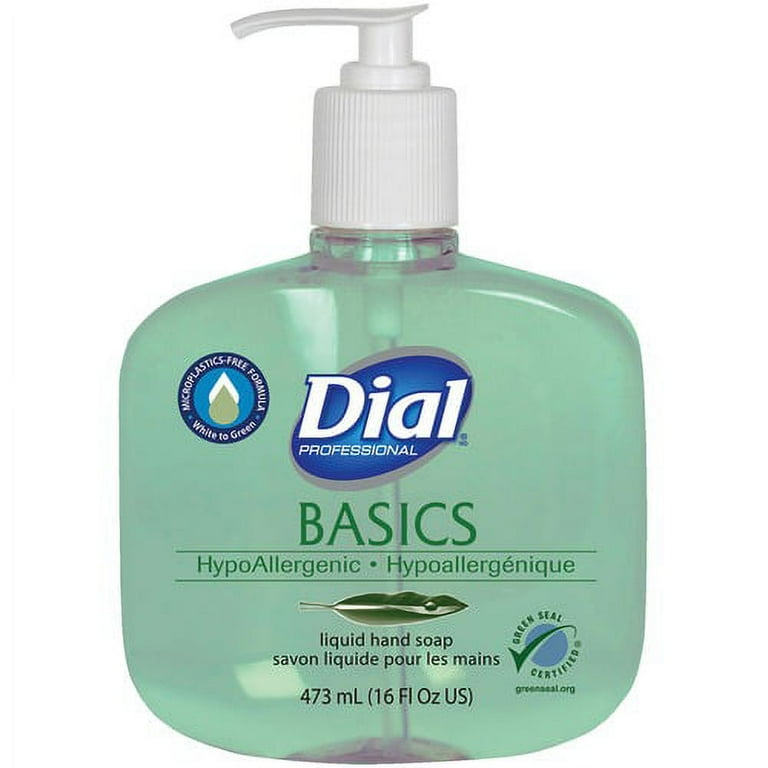 Dial Basics Liquid Hand Soap 16 fl oz 473.2 mL Hand Healthcare School Office Restaurant Daycare Green 1 Each