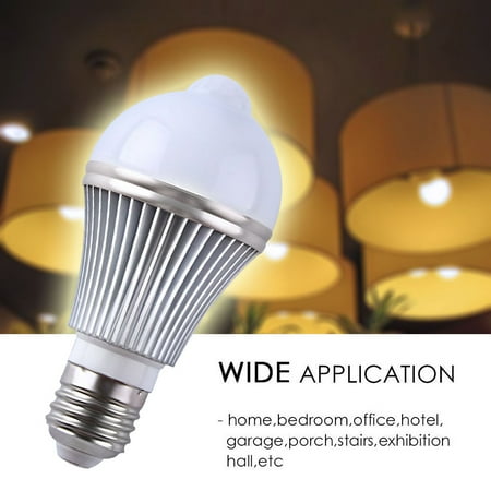 Motion Sensor Bulb, E27 5W LED Sensor Bulb Detection Auto Switch LED Light Bulbs for Outdoor Porch Hallway Attic Home