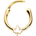 thumbnail image 2 of Body Candy Womens 16G Electroplated Steel Septum Jewelry White Maple Leaf Daith Tragus Cartilage Clicker 3/8, 2 of 3