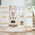 thumbnail image 5 of OLAKIDS Kid Kitchen Playset, Toddler Wooden Pretend Cooking Set with Realistic Light & Sound, Stove, Sink, Microwave, Storage Cabinet, Play Kitchen Toy Set for Children Boys Girls (Classical), 5 of 10
