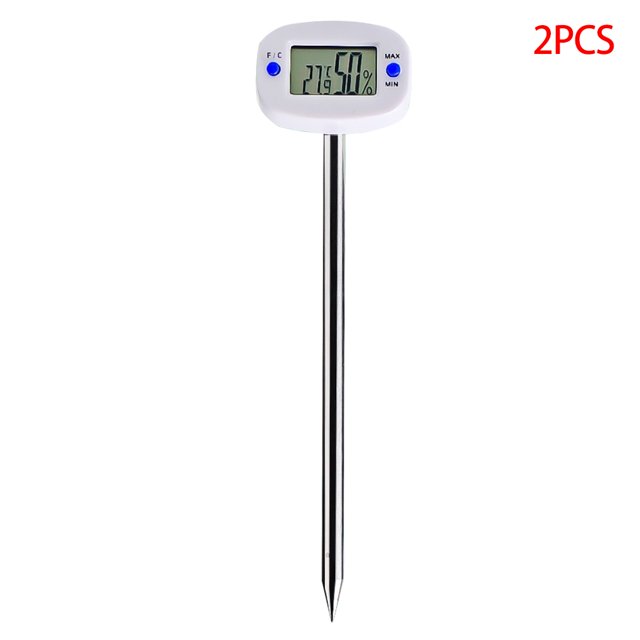 2 Pieces Digital Soil Hygrometer Moisture Meter Temperature Humidity Tester with Probe for Gardening Farming