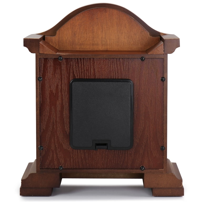 Bedford Clock Collection Redwood Brown Mantel Clock with Chimes photo 4