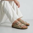 thumbnail image 5 of Cushionaire Lane Cork Footbed Mens Sandals, Adjustable Buckle Comfort Slides for Men, Genuine Leather Insole Summer Sandals Men Footwear, 5 of 19