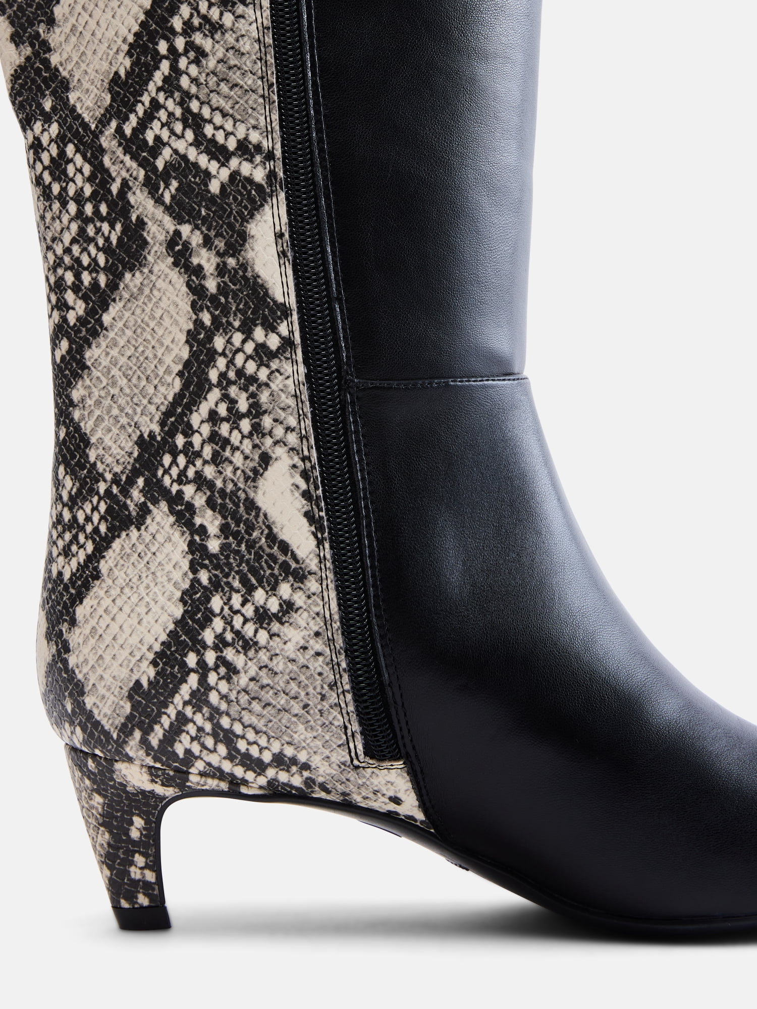 Scoop Women’s Two Tone Kitten Heel Knee High Boots, Wide Width Available