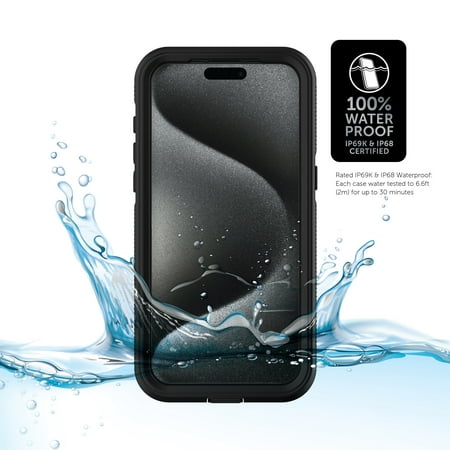 Body Glove Tidal Waterproof Phone Case for iPhone 15 Pro - Black/Clear