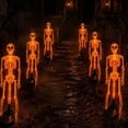 thumbnail image 5 of Solar Skeleton Yard Stake Lamp, Glow Bones Halloween Decoration with LED Light, Waterproof 3D Realistic Skull for Outdoor Grave Lawn Patio Fall Decor, 5 of 7