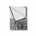 thumbnail image 2 of China Soft Flannel Fleece Throw Blanket, Black and White Panorama of Traditional Landmark Cultural Ruins Image, Cozy Plush for Indoor and Outdoor Use, 50" x 70", Grey, by Ambesonne, 2 of 6