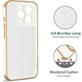 thumbnail image 3 of for iPhone 16 Pro Max Case with Ring Stand, 360° Rotatable Ring Holder Magnetic Kickstand, Plating Rose Gold Edge Soft Cover Protective Phone Case for iPhone 16 Pro Max 6.9", White, 3 of 7