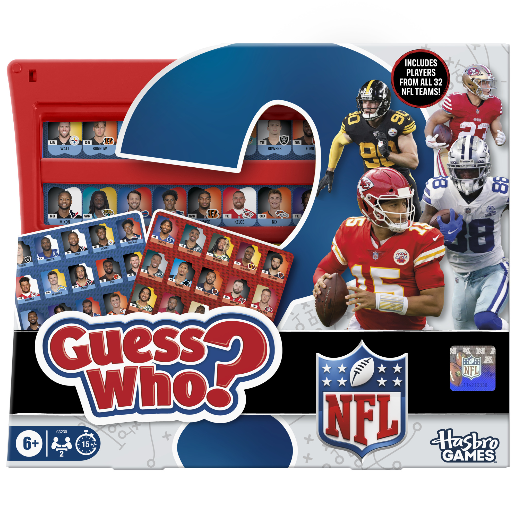 Guess Who? NFL Edition Board Game, Officially Licensed, Birthday Gifts, Football Game for Kids, Ages 6 and up