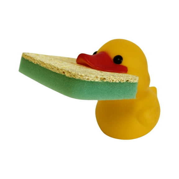 Dependable Industries Duck Shape Novelty Kitchen Sink Caddy with Sponge, Yellow, 1 Count