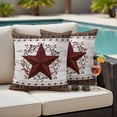 thumbnail image 4 of Texas Star Vintage Outdoor Waterproof Pillow Covers, Red Berry Retro Art White Wooden Decorative Square Throw Pillowcase Sofa Cushion Sham for Patio/Couch/Chair, 26"x26" 2 Pack, 4 of 8