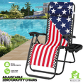 thumbnail image 2 of Magshion Patio Zero Gravity Lounge Chairs, Outdoor Folding Beach Recliners with Headrest and Foot, American Flag, 2 of 12