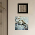 thumbnail image 3 of 14 Inch Wall Clock Battery Operated Square Clock Decorative for Office, Kitchen, Outdoor, Living Room，Two Red Birds Winter Style, 3 of 4