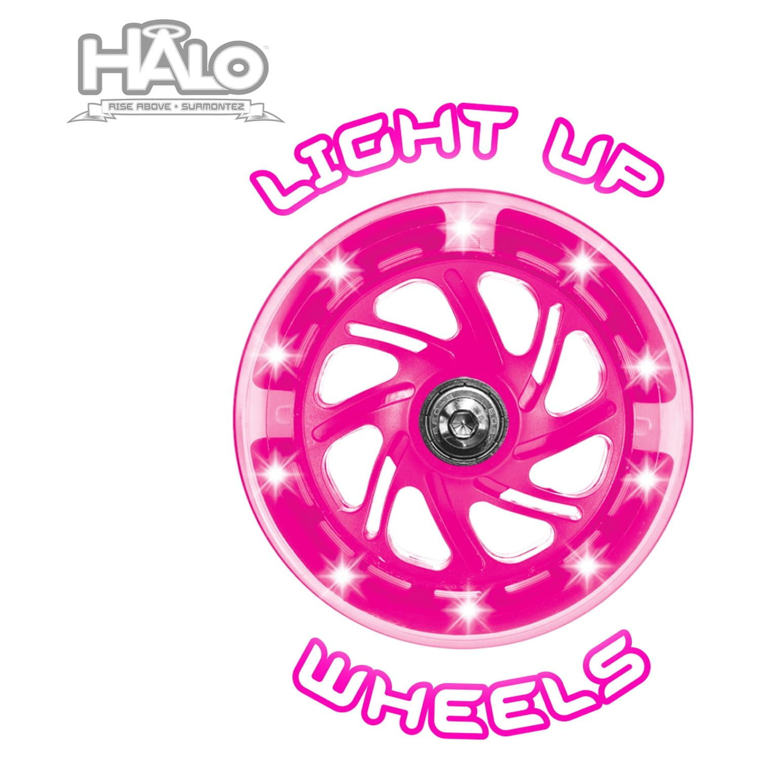 HALO Rise Above Supreme Inline Scooter with Light Up Wheels - Pink - for All Riders (Unisex)
