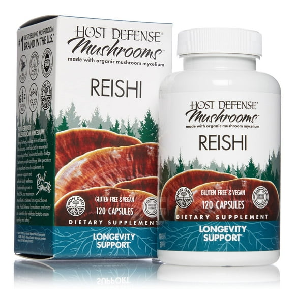 Cápsulas de reishi Supplement Host Defense, 120 unidades