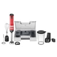 thumbnail image 1 of BLACK+DECKER Kitchen Wand Cordless Immersion Blender, 3 in 1 Multi Tool Set, Hand Blender with Charging Dock, Whisk and Milk Frother, Red (BCKM1013KS06), 1 of 5
