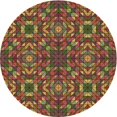 thumbnail image 1 of Ahgly Company Machine Washable Indoor Round Transitional Saffron Red Area Rugs, 6' Round, 1 of 7