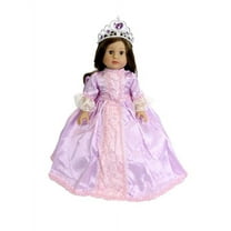 Pink and Purple Princess Gown with Crown -Compatible with 18" American Girl Dolls, Madame Alexander, Our Generation, etc. | 18 Inch Doll Clothes