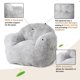 thumbnail image 5 of Puf grande para interiores: sofá tipo puf con amplios reposabrazos y asiento de espuma de alta densidad. Ideal para la sala, el dormitorio o la sala de juegos. Gris claro, 5 of 8
