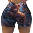 thumbnail image 2 of Uemuo Lazy Stone Bear Pattern Women Workout Impact Shorts Scrunch Butt Lifting Gym Shorts Seamless Booty Biker Shorts-Large, 2 of 8
