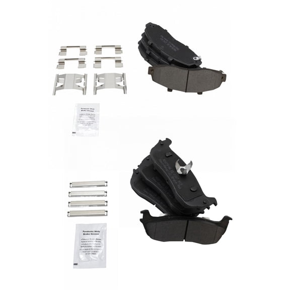 TRQ Front & Rear Premium Posi Semi-Metallic Brake Pad Kit for Ford Lincoln Truck BFA20076 Fits select: 1997-2003 FORD F150, 2004 FORD F-150 HERITAGE CLASSIC
