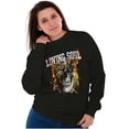 thumbnail image 4 of Flaming Floral Skull Loving Soul Unisex Plus Fleece Graphic Sweatshirt Brisco Brands 3X, 4 of 6