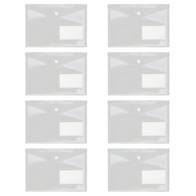 Miangastore 20pcs Transparent File Organizer Portable A5 Document Organizer with Snap Button