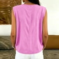 thumbnail image 6 of ClodeEU Women's Crew Neck Sleeveless Side Tie Waist Tank Top,Solid Color Slim Casual Blouse Pink,Women's Plus L, 6 of 7