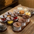thumbnail image 7 of Dessert Display Glass Bowl with Wooden Serving Tray Divided Serving Dishes, 4 Grid, 7 of 7