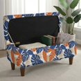 thumbnail image 3 of FOR U DESIGNS Hawaii Monstera Leaf Print Ottoman Cover Stretch Flip-Top Storage Bench Slipcover, Washable Footstool Protector with Elastic Bottom, Anti-Slip Soft Furniture Slipcover for Pets Kids, 3 of 7