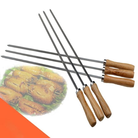 skewers kebab grilling kabob kaboer shish barbecue bbq handle pieces stainless wooden inch pack steel metal dialog displays option button