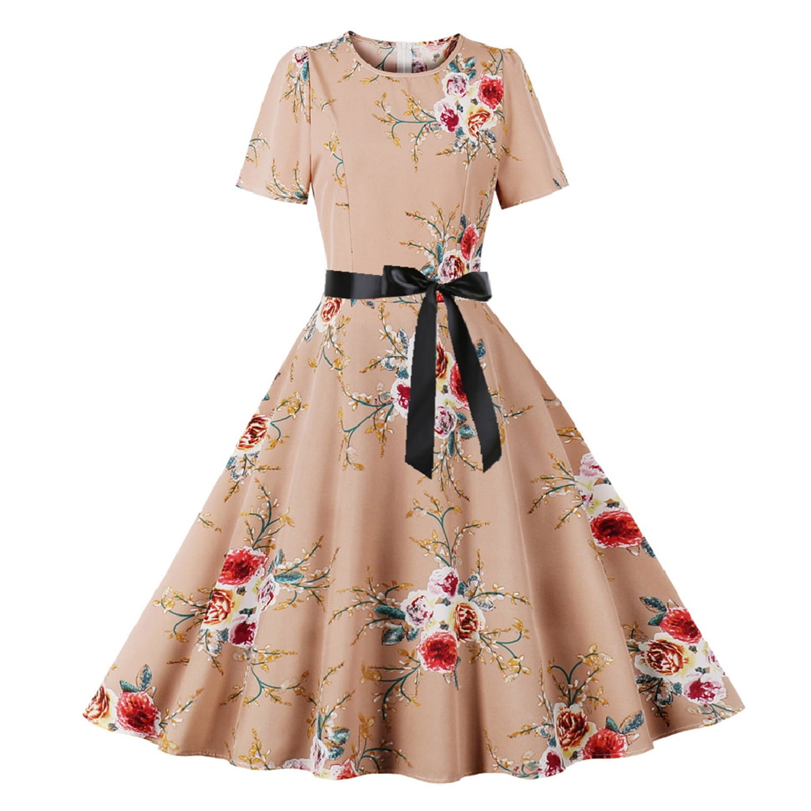 Amazon.com: Women's Square Neck Floral Dress Puff Sleeve