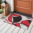 thumbnail image 4 of Red Black Front Door Rugs 2x3 ft Abstract Grey Black Red Round Grey Texture Small Rug for Entryway Non Slip Washable Bathroom Door Mat Absorbent Floor Mat for Indoor Entrance, 4 of 9