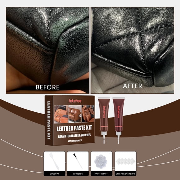 Cagogo under $5 Leather Repair Kit, Leather Repair Kit for Furniture, Hole Filler Paste for Sofa, Leather Crack Restoration, DIY Leather Maintenance, Car Seat Leather Repair