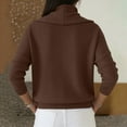 thumbnail image 4 of Cozy Sweaters for Women Knitted Casual Loose Pullover Fashion Cowl Neck Long Sleeve Fall Winter Clothes Trendy Tops Coffee S, 4 of 5