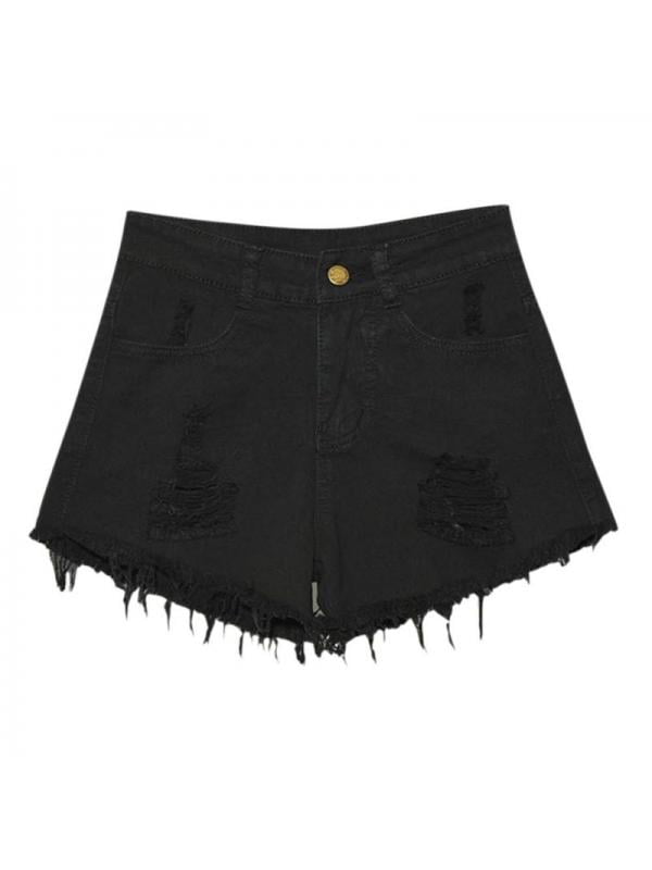 black ripped shorts womens