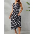 thumbnail image 4 of Coduop Women's Summer Boho Casual Sleeveless Dress Loose V-neck Long Tank Dress with Pockets, 4 of 7