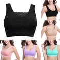 thumbnail image 2 of Womens Wireless Seamless Lace Bras Top with Front Lace Cover Sports Bra, 2 of 3