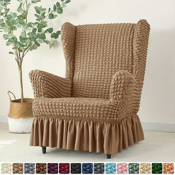 ATJIA Wing Back Armchair Slipcover Armchair Covers 1 Piece Sofa Couch Cover Furniture Protector with Skirt