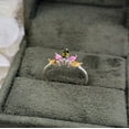 thumbnail image 2 of Multi Stone Minimalist Ring-Unique -Multi Birthstone Toi & Moi Ring-Statement Ring-Rings For Women, 2 of 9