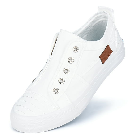 Women Canvas Sneakers Casual Shoes Flat Women Shoes Sneakers White Size 6