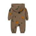 thumbnail image 3 of Lenago Toddler Boy Girl Fleece Coat Bear Ears Footed Hooded Romper Insulated Winter Warm Full-Zip Jumpsuit 0~2T, 3 of 3